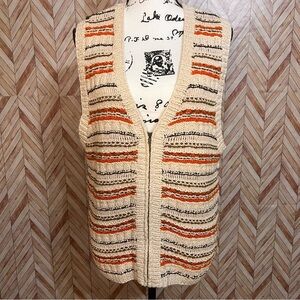 Vintage 1980s Jones New York Knit Sweater Vest Linen Cotton Silk Blend Vest